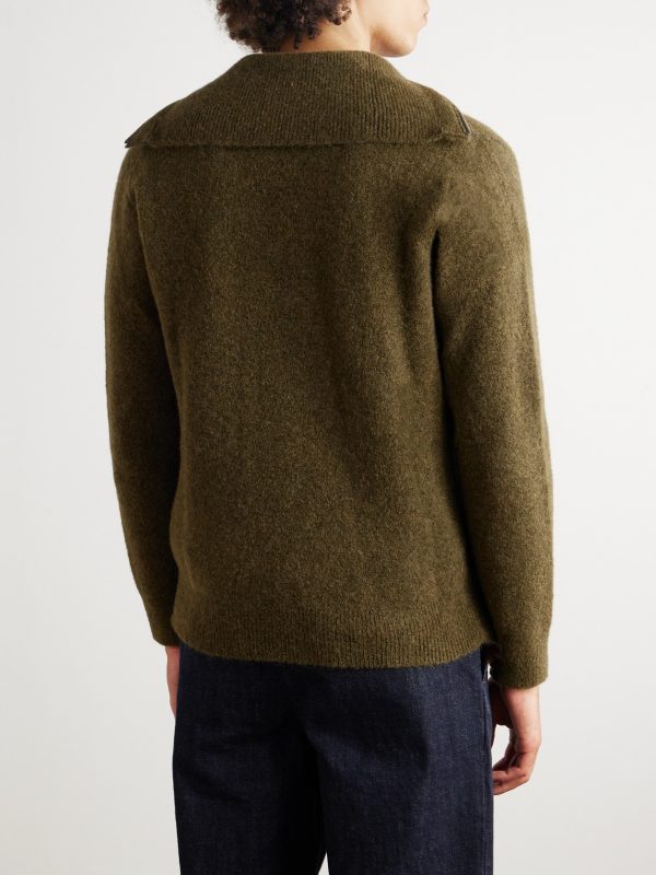 Alpaca-Blend Half-Zip Sweater - BK Alpaca-Blend Half-Zip Sweater - BK