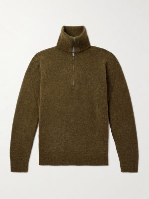 Alpaca-Blend Half-Zip Sweater