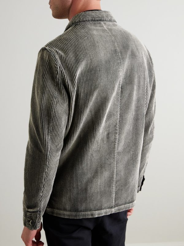 Garment-Dyed Cotton-Corduroy Overshirt - BK