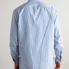 Grandad-Collar Striped Cotton-Poplin Shirt - BK
