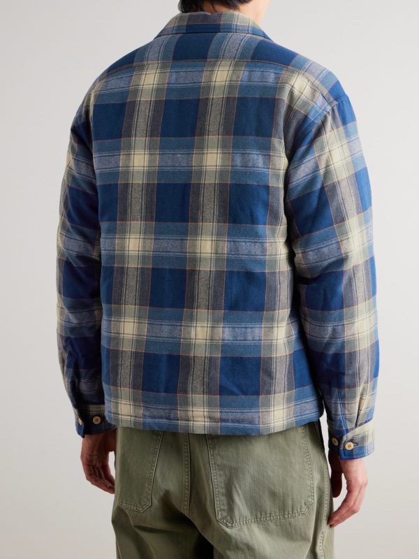 Keesey Checked Wool and Linen-Blend Flannel Down Jacket - BK Keesey Checked Wool and Linen-Blend Flannel Down Jacket - BK