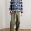 Keesey Checked Wool and Linen-Blend Flannel Down Jacket - OU Keesey Checked Wool and Linen-Blend Flannel Down Jacket - OU
