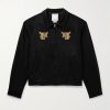 Norad Embroidered Brushed-Silk Blouson Jacket