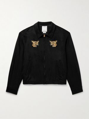 Norad Embroidered Brushed-Silk Blouson Jacket Norad Embroidered Brushed-Silk Blouson Jacket