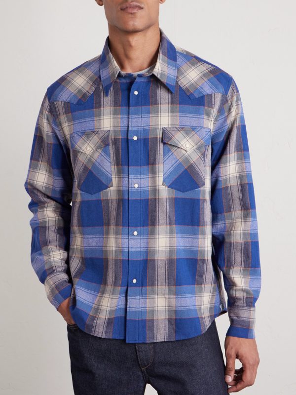 Four Corners Checked Wool and Linen-Blend Shirt - FR