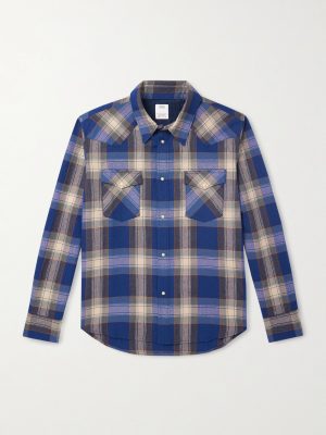 Four Corners Checked Wool and Linen-Blend Shirt Four Corners Checked Wool and Linen-Blend Shirt
