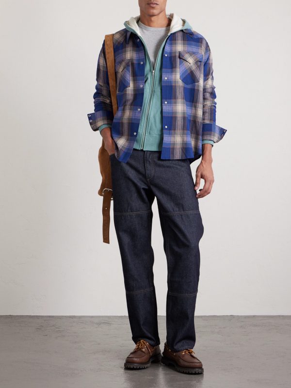 Four Corners Checked Wool and Linen-Blend Shirt - OU