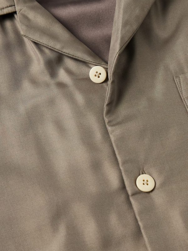 Keesey Convertible-Collar Padded Silk-Twill Shirt Jacket - CU Keesey Convertible-Collar Padded Silk-Twill Shirt Jacket - CU