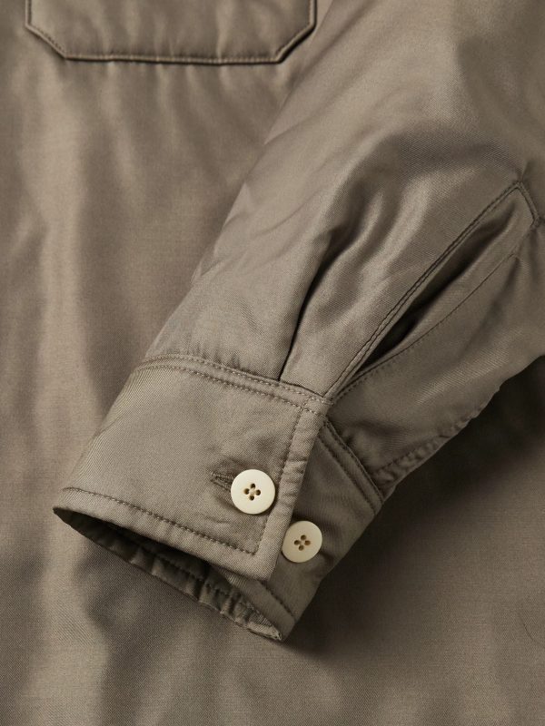 Keesey Convertible-Collar Padded Silk-Twill Shirt Jacket - E1 Keesey Convertible-Collar Padded Silk-Twill Shirt Jacket - E1