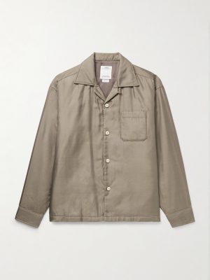 Keesey Convertible-Collar Padded Silk-Twill Shirt Jacket Keesey Convertible-Collar Padded Silk-Twill Shirt Jacket