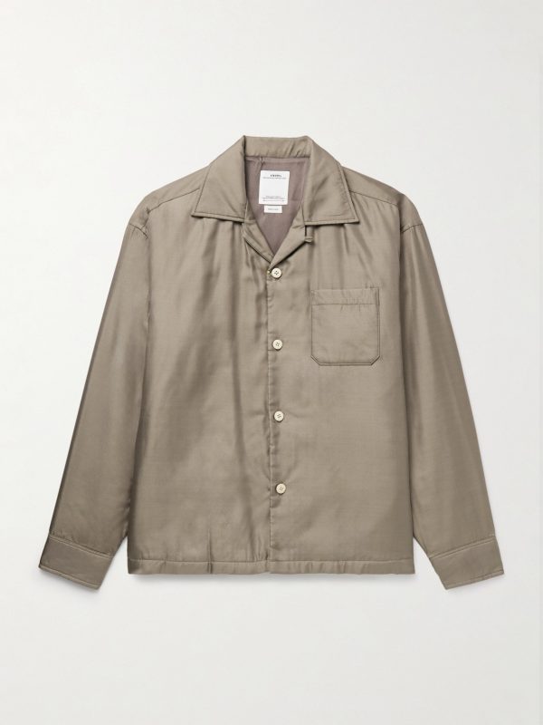 Keesey Convertible-Collar Padded Silk-Twill Shirt Jacket Keesey Convertible-Collar Padded Silk-Twill Shirt Jacket