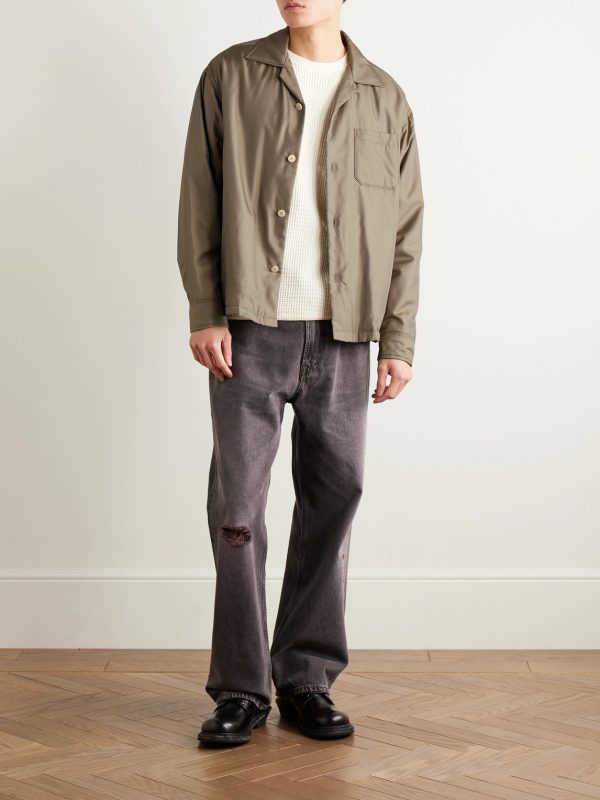 Keesey Convertible-Collar Padded Silk-Twill Shirt Jacket - OU Keesey Convertible-Collar Padded Silk-Twill Shirt Jacket - OU