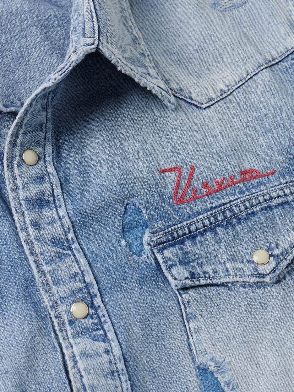 Social Sculpture Logo-Embroidered Denim Shirt - CU Social Sculpture Logo-Embroidered Denim Shirt - CU