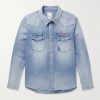 Social Sculpture Logo-Embroidered Denim Shirt Social Sculpture Logo-Embroidered Denim Shirt
