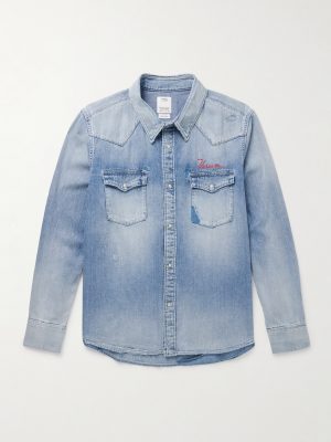 Social Sculpture Logo-Embroidered Denim Shirt Social Sculpture Logo-Embroidered Denim Shirt