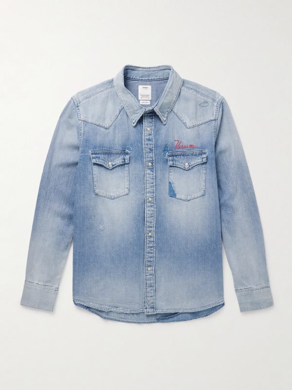 Social Sculpture Logo-Embroidered Denim Shirt Social Sculpture Logo-Embroidered Denim Shirt