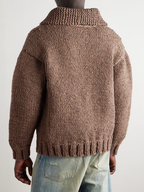 Shawl-Collar Wool and Cashmere-Blend Cardigan - BK Shawl-Collar Wool and Cashmere-Blend Cardigan - BK