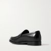 Glossed-Leather Penny Loafers - BK