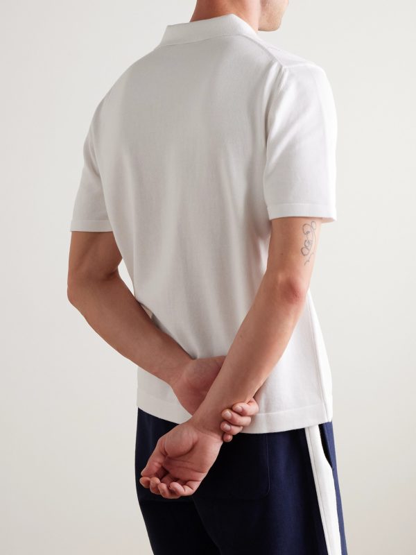 Slim-Fit Pointelle-Knit Organic Cotton Shirt - BK Slim-Fit Pointelle-Knit Organic Cotton Shirt - BK