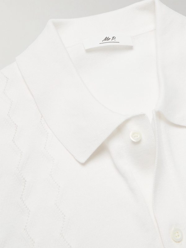 Slim-Fit Pointelle-Knit Organic Cotton Shirt - CU Slim-Fit Pointelle-Knit Organic Cotton Shirt - CU