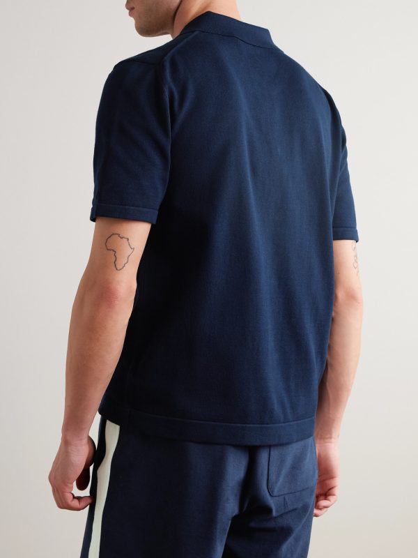 Slim-Fit Pointelle-Knit Organic Cotton Shirt - BK Slim-Fit Pointelle-Knit Organic Cotton Shirt - BK