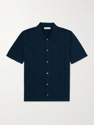 Slim-Fit Pointelle-Knit Organic Cotton Shirt Slim-Fit Pointelle-Knit Organic Cotton Shirt