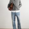 Logo-Print Distressed Cotton-Jersey Zip-Up Hoodie - OU Logo-Print Distressed Cotton-Jersey Zip-Up Hoodie - OU