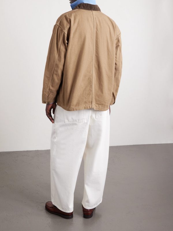 Corduroy-Trimmed Cotton-Canvas Jacket - BK Corduroy-Trimmed Cotton-Canvas Jacket - BK
