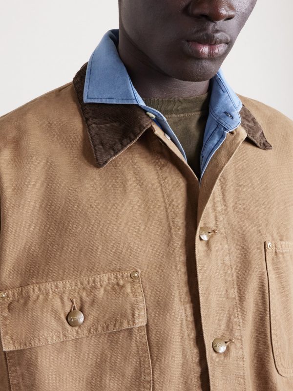 Corduroy-Trimmed Cotton-Canvas Jacket - CU Corduroy-Trimmed Cotton-Canvas Jacket - CU