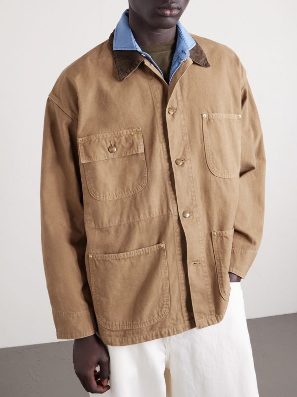 Corduroy-Trimmed Cotton-Canvas Jacket - FR Corduroy-Trimmed Cotton-Canvas Jacket - FR