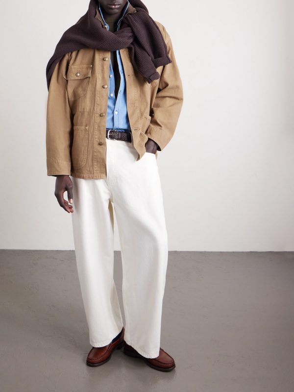 Corduroy-Trimmed Cotton-Canvas Jacket - OU Corduroy-Trimmed Cotton-Canvas Jacket - OU