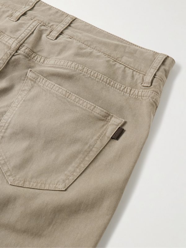 Slim-Fit Straight-Leg Cotton-Blend Twill Trousers - CU Slim-Fit Straight-Leg Cotton-Blend Twill Trousers - CU