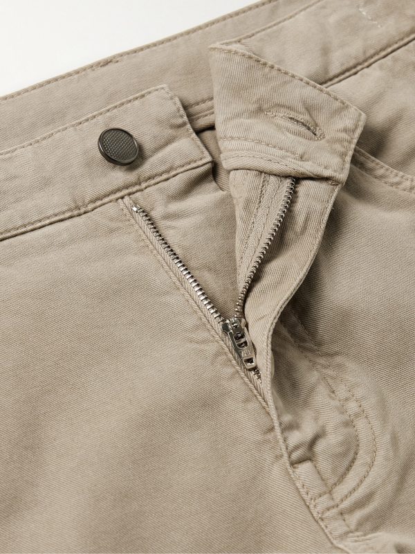 Slim-Fit Straight-Leg Cotton-Blend Twill Trousers - E1 Slim-Fit Straight-Leg Cotton-Blend Twill Trousers - E1