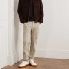 Slim-Fit Straight-Leg Cotton-Blend Twill Trousers - OU Slim-Fit Straight-Leg Cotton-Blend Twill Trousers - OU