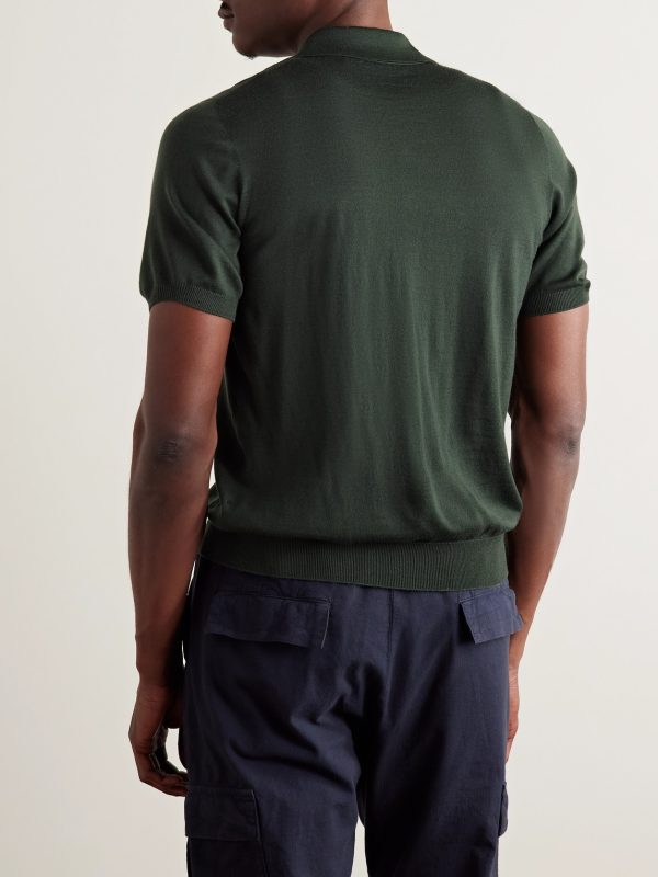 Tantallon Slim-Fit Merino Wool Polo Shirt - BK