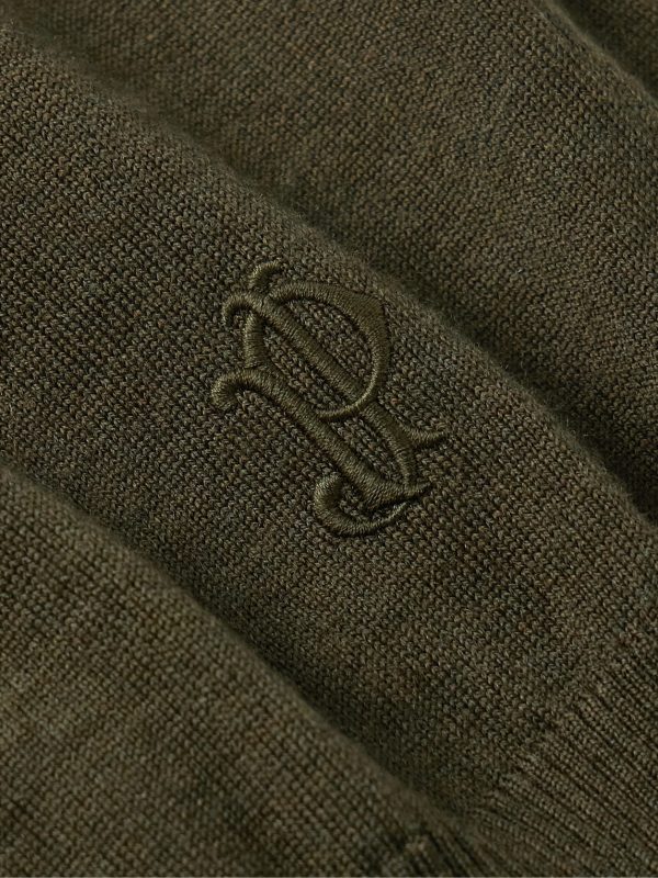 Linton Logo-Embroidered Wool Half-Zip Sweater - CU Linton Logo-Embroidered Wool Half-Zip Sweater - CU