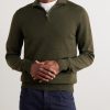 Linton Logo-Embroidered Wool Half-Zip Sweater - FR Linton Logo-Embroidered Wool Half-Zip Sweater - FR