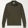 Linton Logo-Embroidered Wool Half-Zip Sweater Linton Logo-Embroidered Wool Half-Zip Sweater