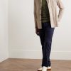 Linton Logo-Embroidered Wool Half-Zip Sweater - OU Linton Logo-Embroidered Wool Half-Zip Sweater - OU