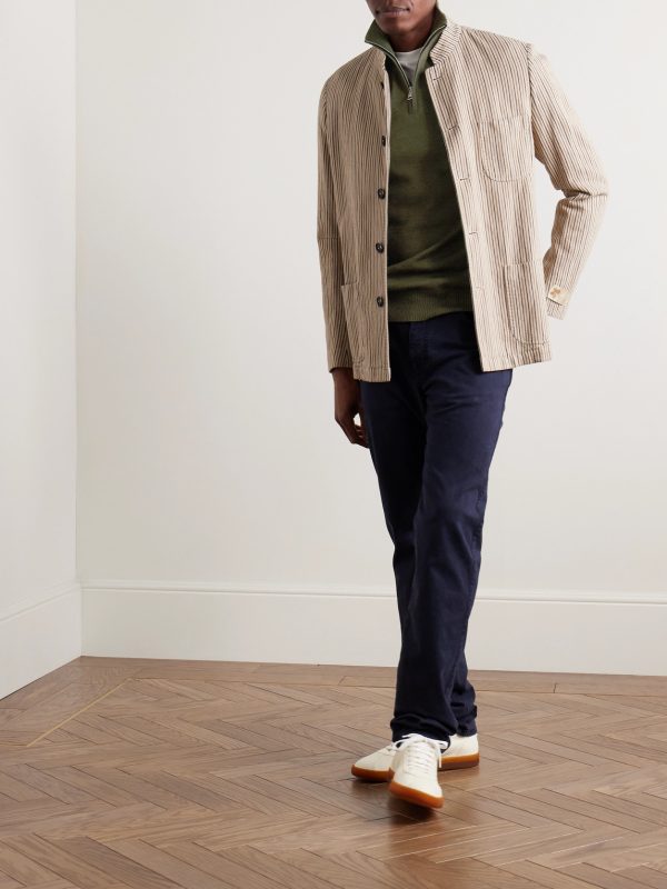 Linton Logo-Embroidered Wool Half-Zip Sweater - OU Linton Logo-Embroidered Wool Half-Zip Sweater - OU