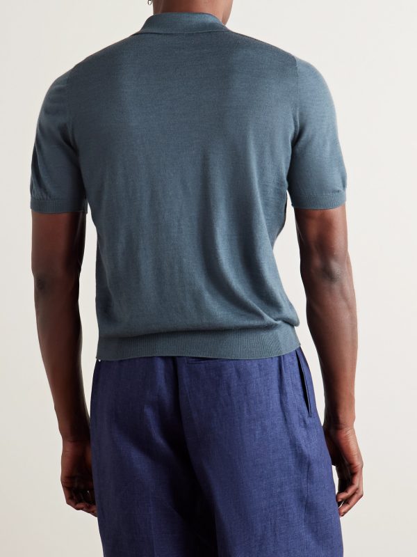Tantallon Slim-Fit Merino Wool Polo Shirt - BK