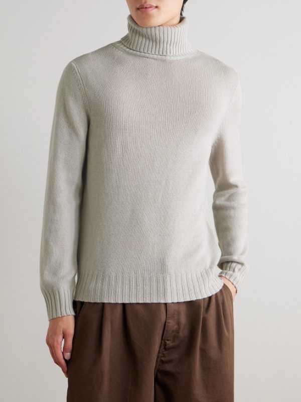 Virgin Wool and Cashmere-Blend Rollneck Sweater - FR Virgin Wool and Cashmere-Blend Rollneck Sweater - FR