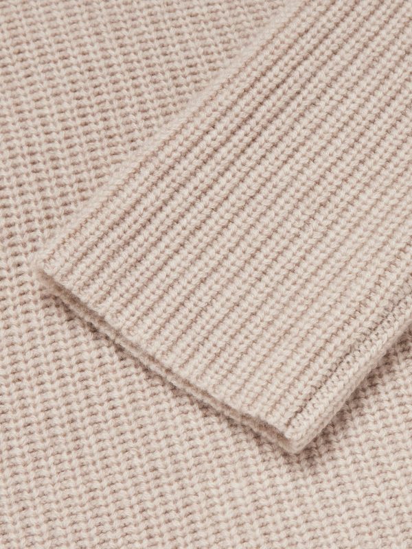 Ribbed Virgin Wool and Cashmere-Blend Polo Sweater - E1 Ribbed Virgin Wool and Cashmere-Blend Polo Sweater - E1