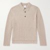 Ribbed Virgin Wool and Cashmere-Blend Polo Sweater Ribbed Virgin Wool and Cashmere-Blend Polo Sweater