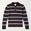 Troyer Striped Wool and Cashmere-Blend Half-Zip Sweater Troyer Striped Wool and Cashmere-Blend Half-Zip Sweater