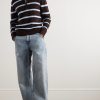 Troyer Striped Wool and Cashmere-Blend Half-Zip Sweater - OU Troyer Striped Wool and Cashmere-Blend Half-Zip Sweater - OU