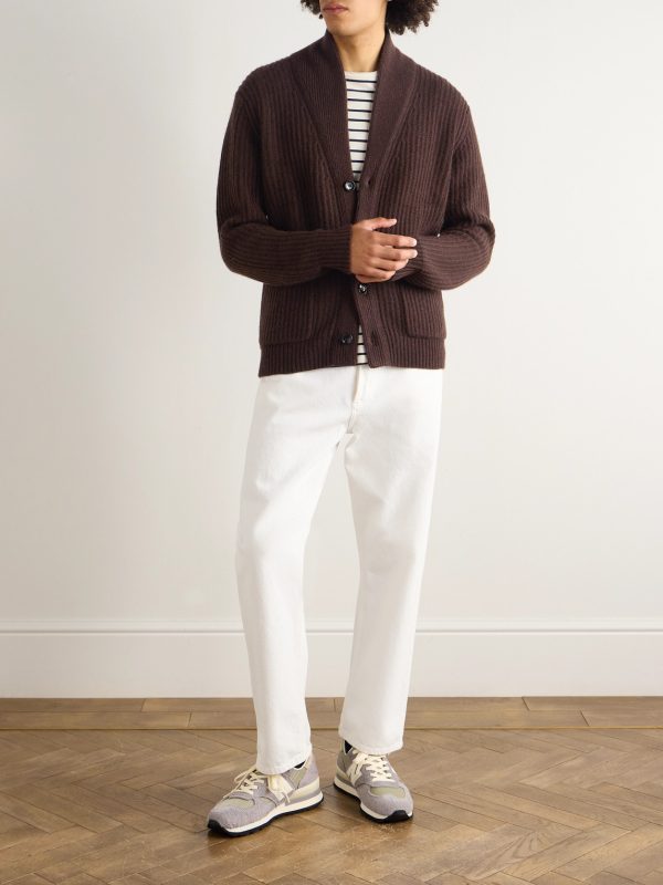 Shawl-Collar Wool and Cashmere-Blend Cardigan - OU