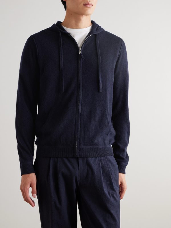 Virgin Wool and Cashmere-Blend Zip-Up Hoodie - FR Virgin Wool and Cashmere-Blend Zip-Up Hoodie - FR