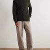 Cable-Knit Wool and Cashmere-Blend Mock-Neck Sweater - OU Cable-Knit Wool and Cashmere-Blend Mock-Neck Sweater - OU