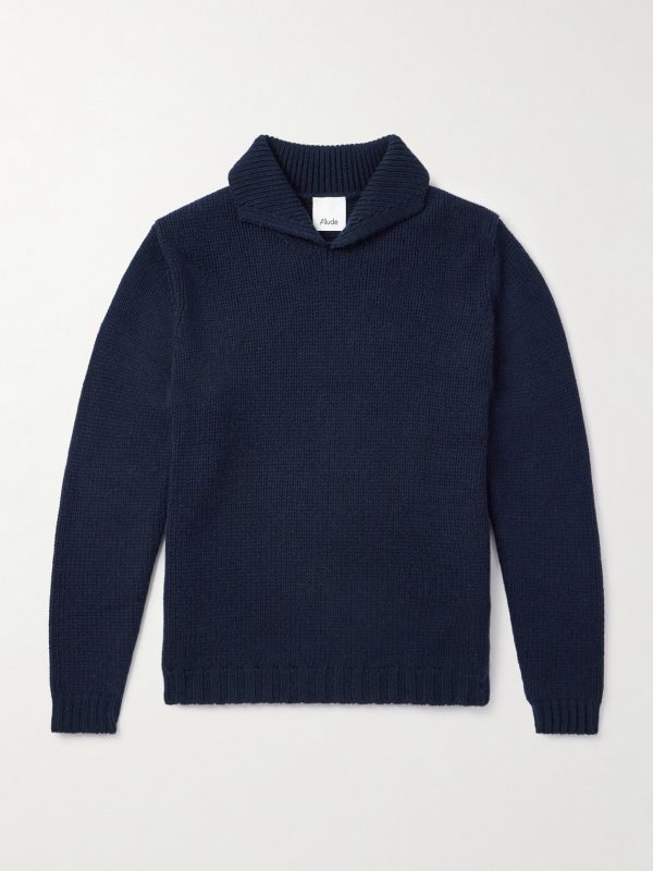 Shawl-Collar Virgin Wool and Cashmere-Blend Sweater Shawl-Collar Virgin Wool and Cashmere-Blend Sweater